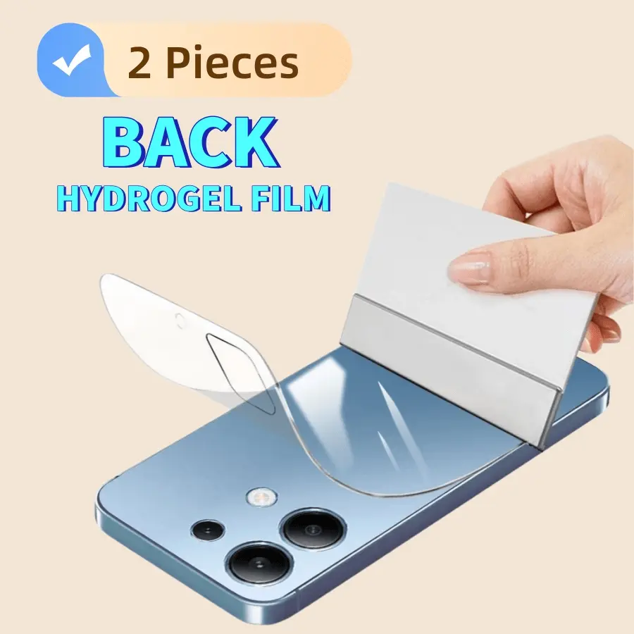 2 Pack Transparent Full Glue Back Hydrogel Film Soft Protective Sticker, Compatible with Redmi Note 15 4G 5G 15Pro Note15 Pro Pro+ ProPlus Series Flexible Soft TPU Films Featuring Scratch-Proof