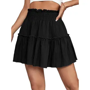Beauty's WardrobeOPOIPIN Women's Summer Cute High Waist Ruffle Skirt Swing Beach Mini Skirt