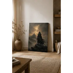 Dark Fantasy Woman Canvas Wall Art, Gothic Moody Poster, Mystic Nature Wall Decor, Atmospheric Fantasy Artwork for Living Room Bedroom Office, Unframed Canvas Poster or Framed Canvas Wrap