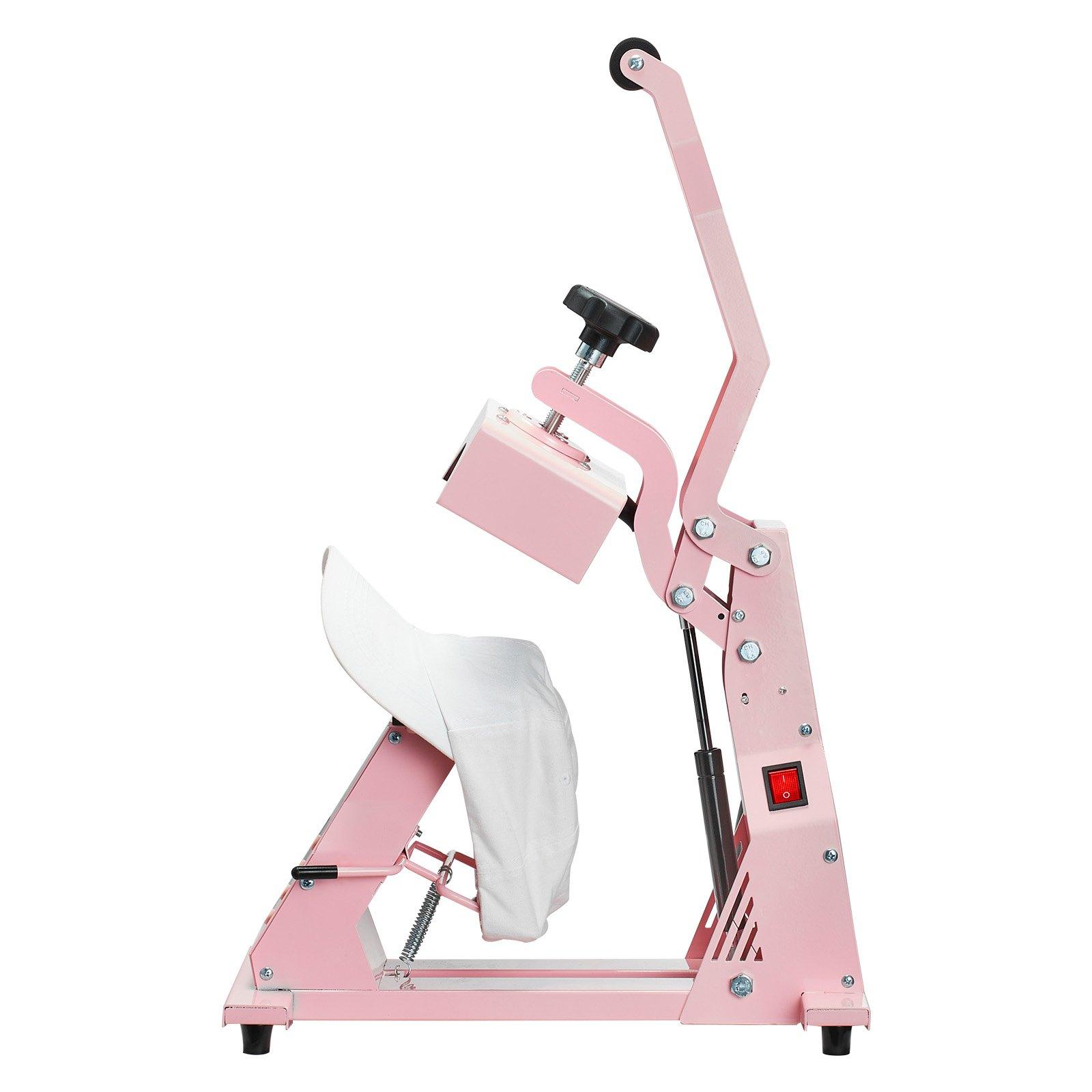 VEVOR Hat Heat Press Machine, with 4pcs Interchangeable Platens, Precise Temperature and Time Control, Hat Press for HTV Iron On and Sublimation Projects, for Caps, Headbands, Cuffs, Face Masks, Pink VEVOR Hat Heat Press Machine, with 4pcs Interchangeable Platens, Precise Temperature and Time Control, Hat Press for HTV Iron On and Sublimation Projects, for Caps, Headbands, Cuffs, Face Masks, Pink