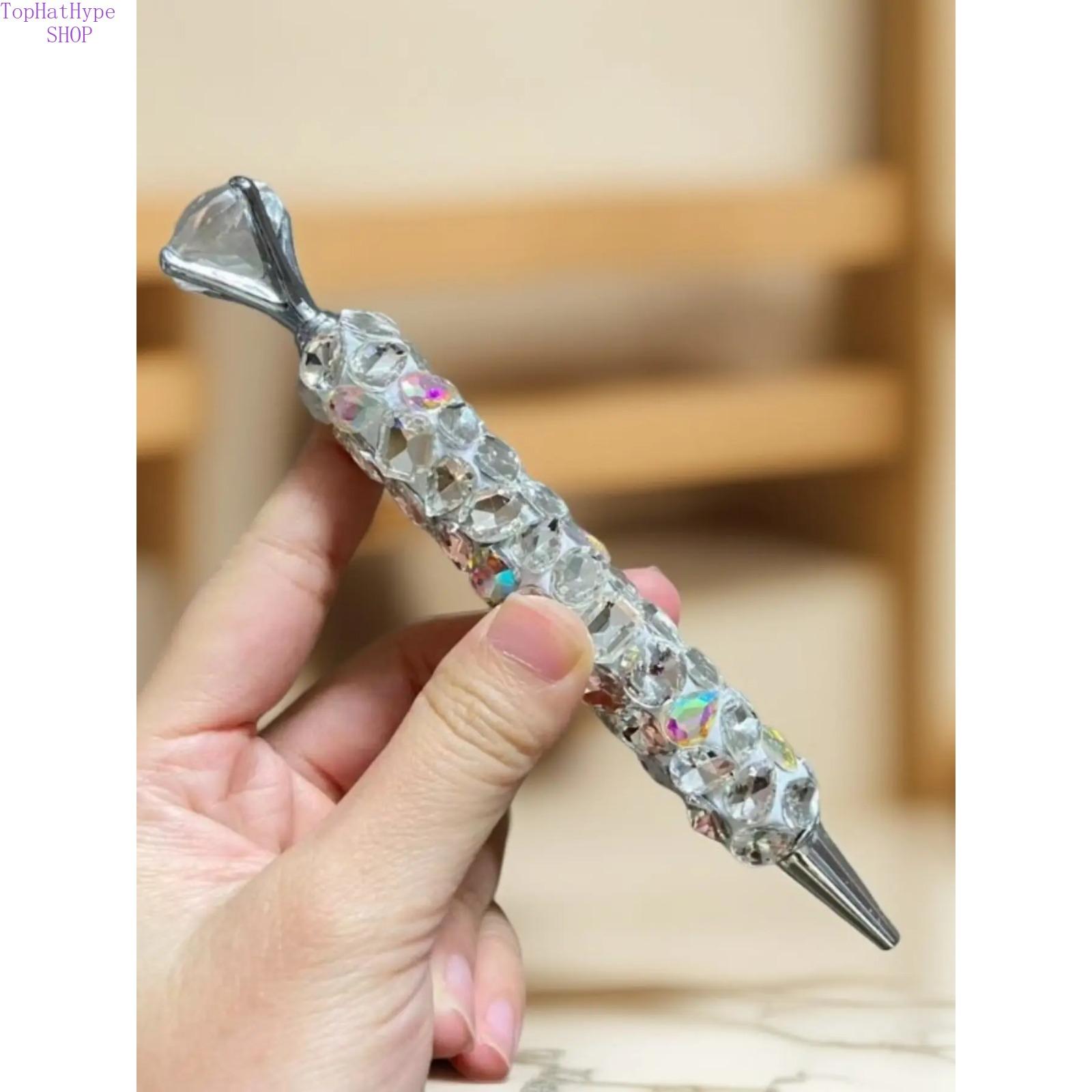 Bling Rhinestone Big Diamond Crystal Ballpoint Pen, Luxury Sparkly Gel Pen & Signature Pen, Elegant Stationery for Office & School Use, Perfect Gift for Students, Business & Festival Gifting