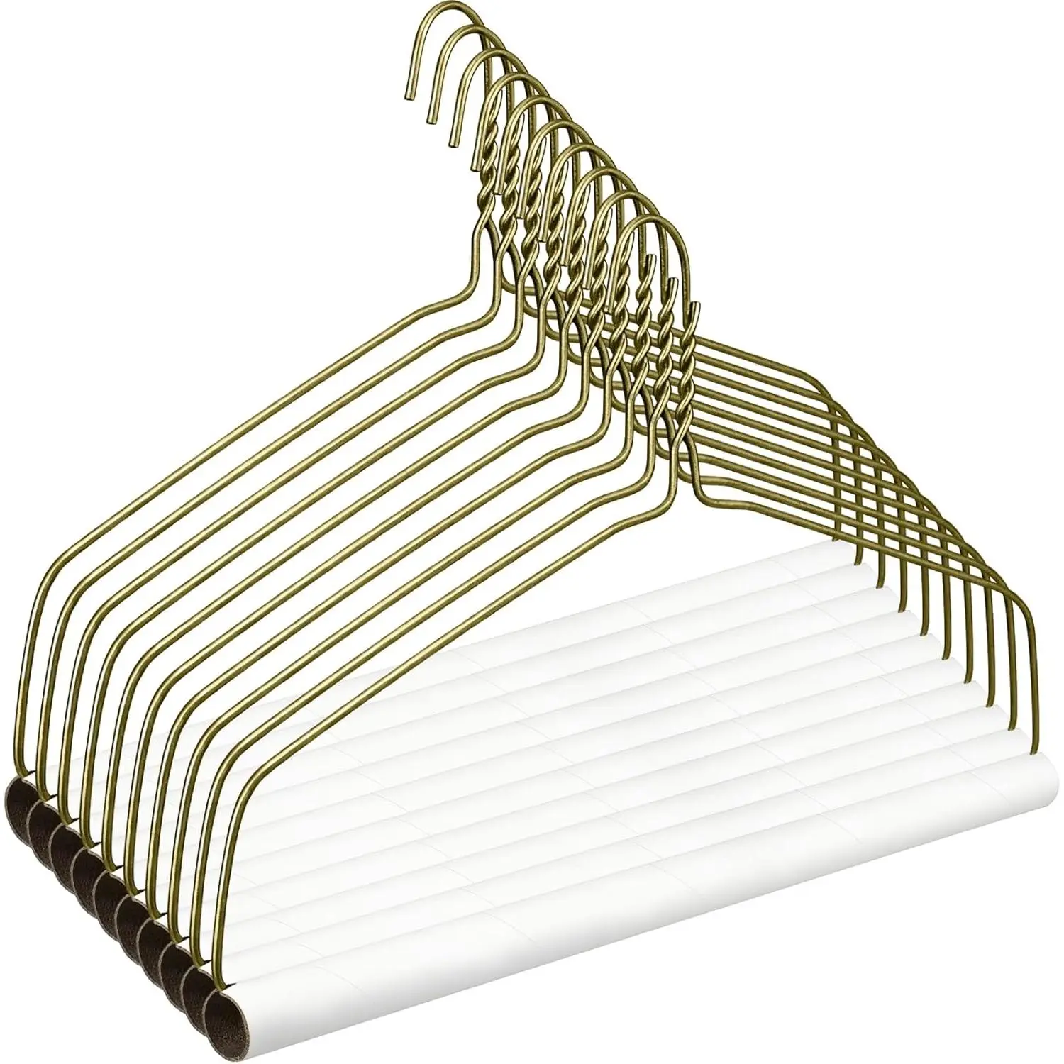 10 Sets Dry Cleaner Hangers 18" Drapery Hanger and Tubes Tablecloth Hangers Blanket Hanger with Strong 10.5 Gauge Wire for Heavy Items
