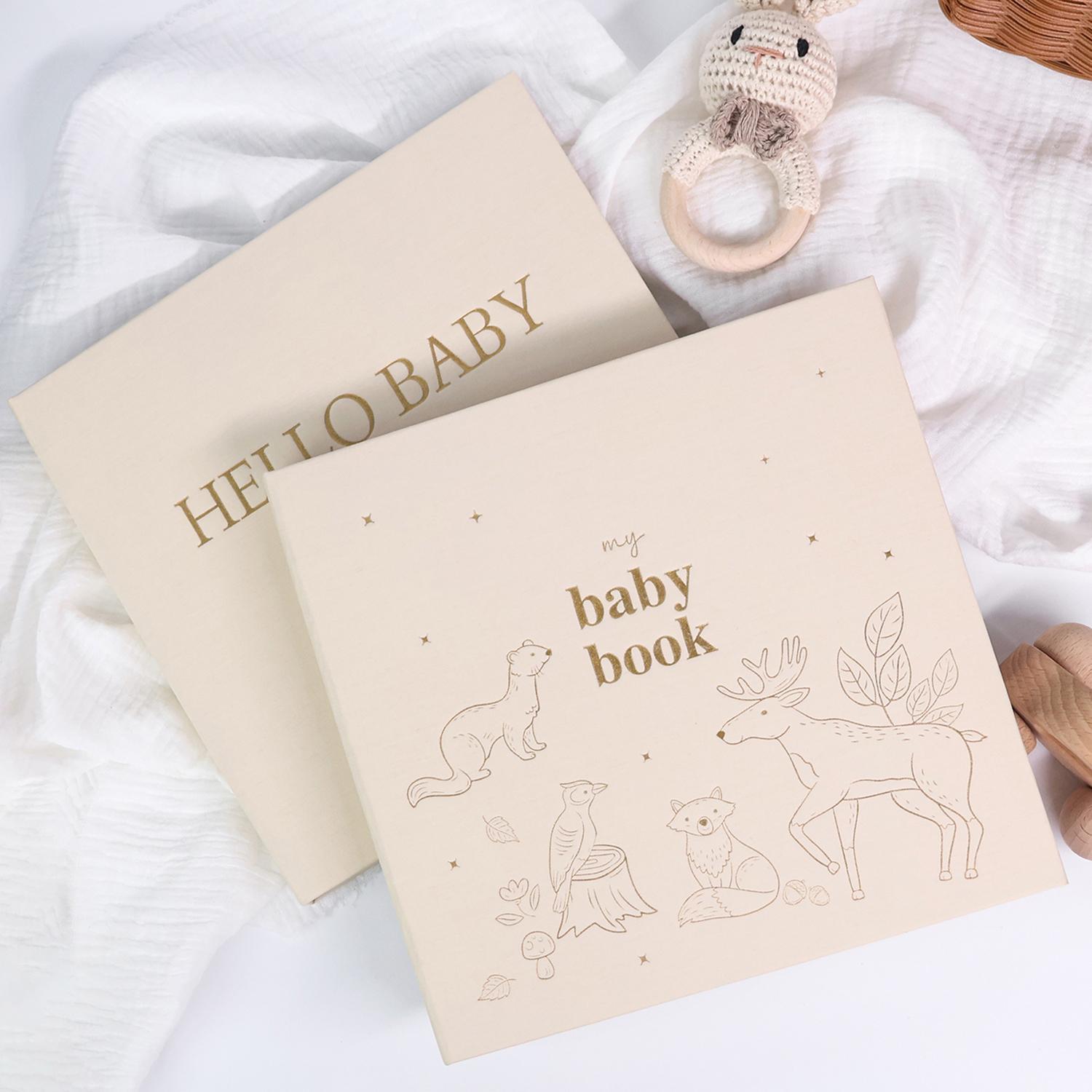 Baby Memory Book, Hello Baby Linen Cover Spiral-Bound Baby Notebook with 4 Special Paper Pockets and 12 Monthly Milestone Stickers, Pregnancy Memory Notebook #GLOBAL PICKS Baby Memory Book, Hello Baby Linen Cover Spiral-Bound Baby Notebook with 4 Special Paper Pockets and 12 Monthly Milestone Stickers, Pregnancy Memory Notebook #GLOBAL PICKS