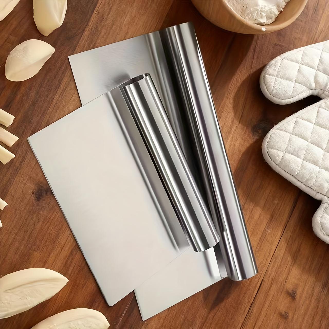 Stainless Steel Scraper with Size Markings for Cutting Dough, Scraping Cakes, And Handling Cream, Ideal for Baking