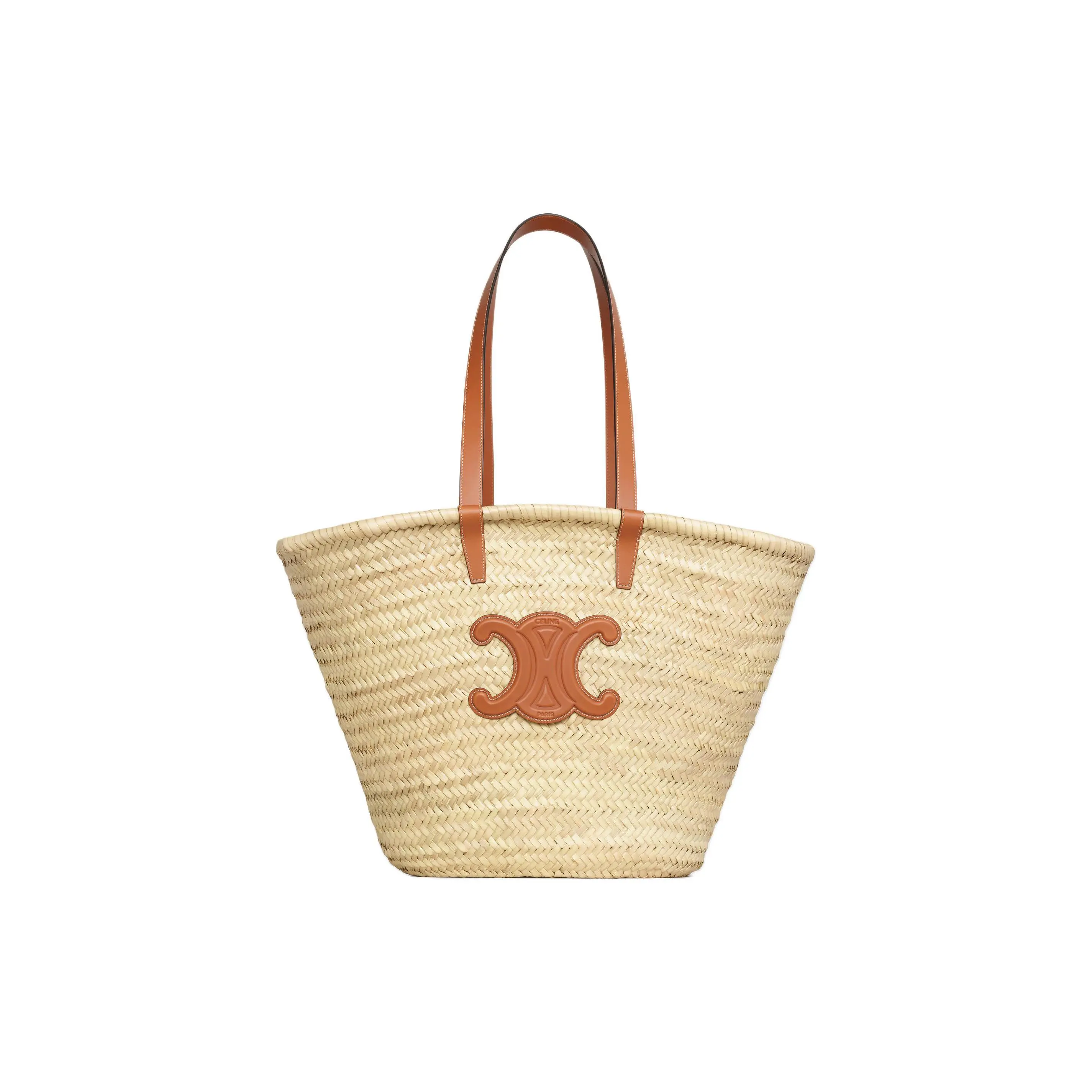 Celine Triomphe Classic Panier Tote Bag for Women – Woven Natural Calfskin in Beige
