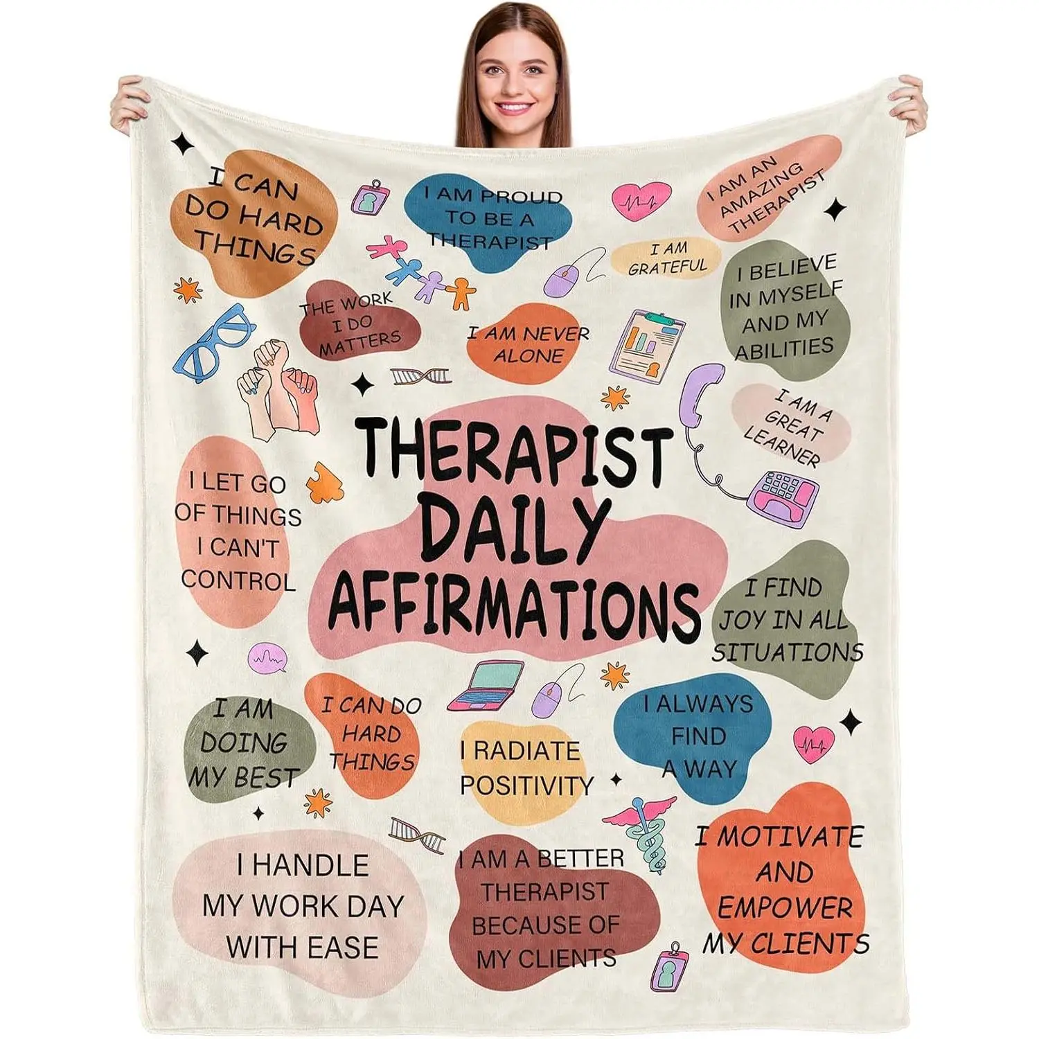 Therapist Gifts Blanket,Respiratory Physical Speech Massage Occupational Mental Health Therapist Gifts,Birthday Christmas Appreciation Thank You Gifts for Therapist,Therapist Throw Blanket