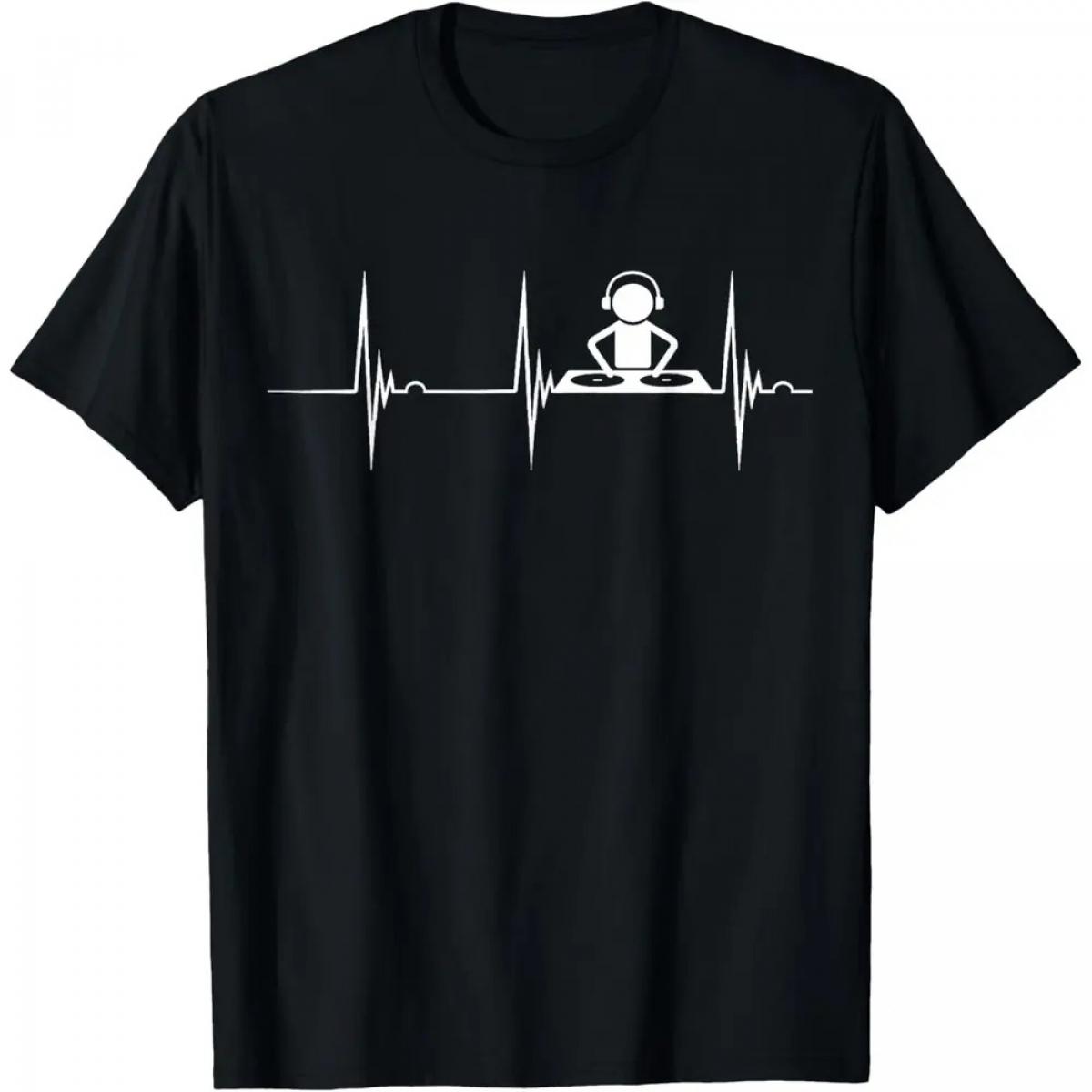 Oversized Music Producer Disc Jockey Heartbeat DJ Mixing Console T-Shirt