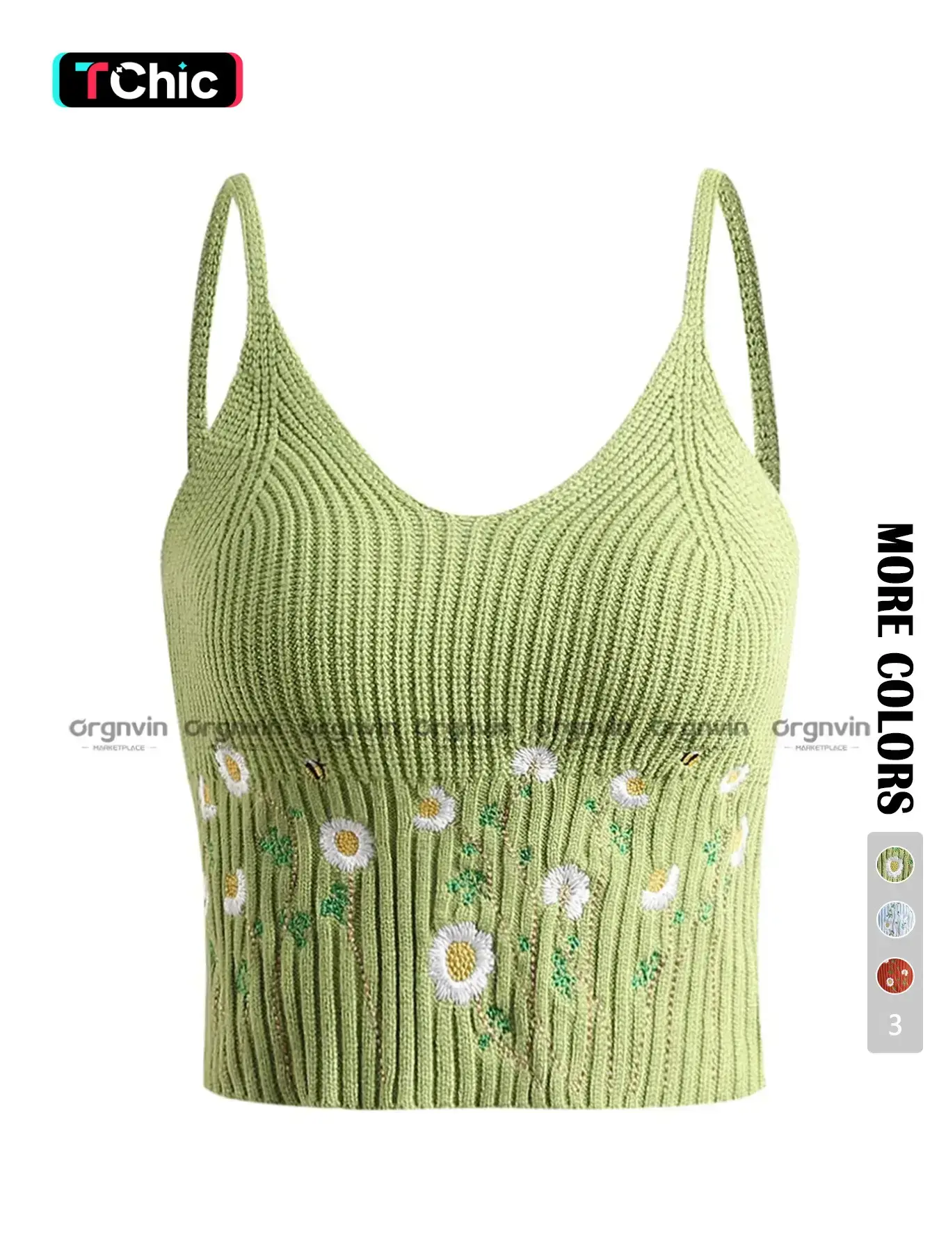 Women's Floral Embroidery Crop Sweater Vest, Boho Sleeveless Spaghetti Strap Knit Top for Daily Wear, Ladies Clothes for All Seasons, Floral Embroidery Cami