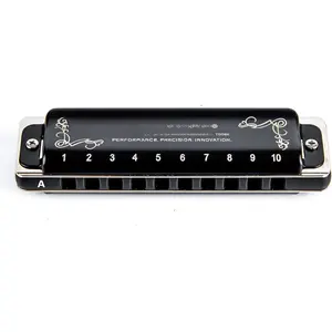 T008K 2.0 Update Harmonica Key of A, 10 Holes Diatonic Mouth Organ with Zipper Case, Standard Deluxe Harmonica For  Levels, Professionals, Beginners and Students, as a