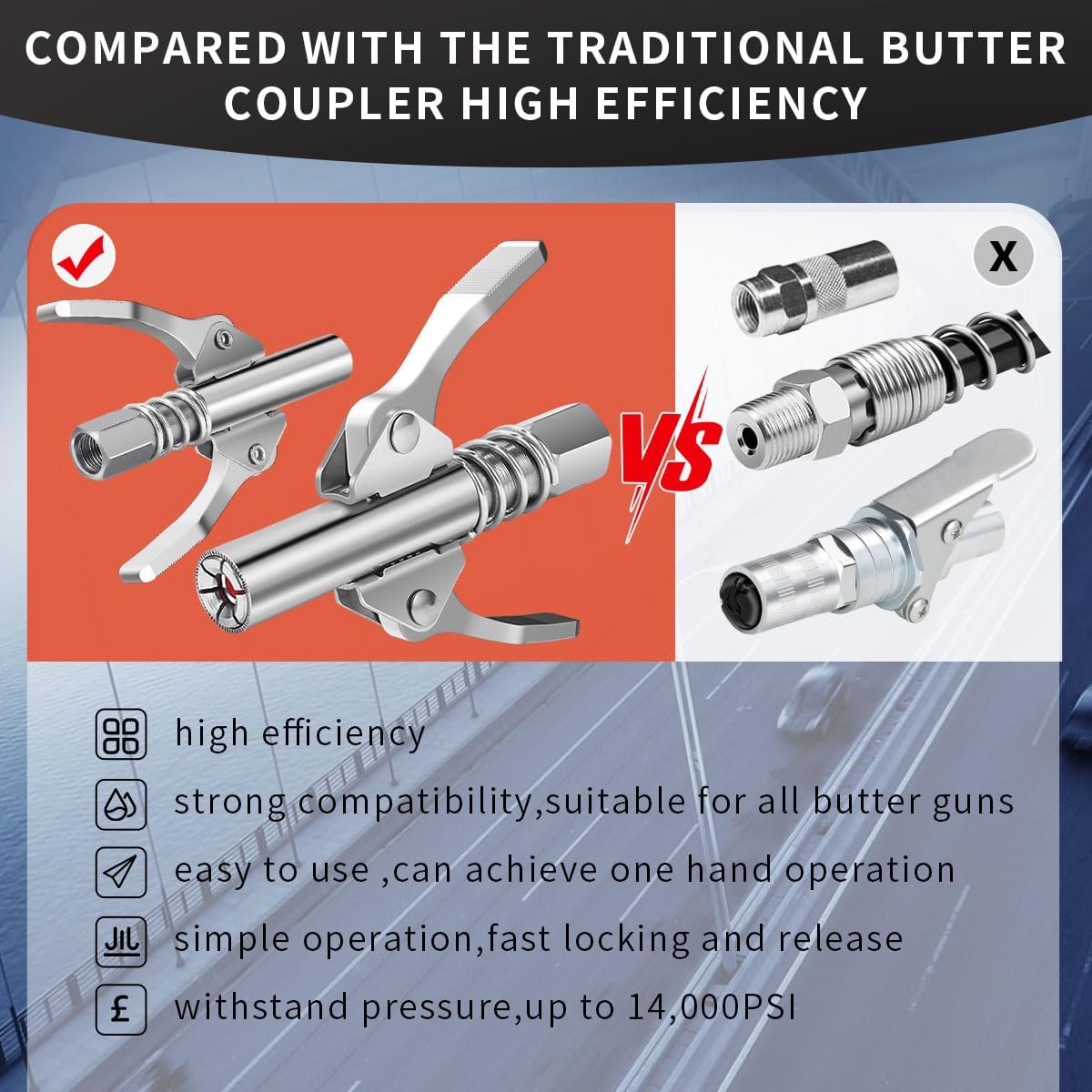 Coupler, Quick Locking   Tip, 6 Thickened Jaws Locking, High   Fittings, Compatible with All 1/8" NPT