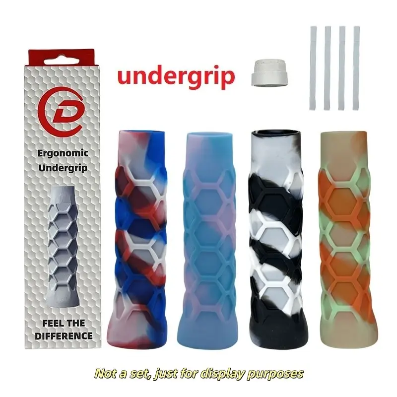 Silicone Tennis Racket Grip Set, Three-Color Honeycomb Design, Anti-Slip Sweat Absorbent, Shock Absorption, Easy Installation, Includes Hand Grips and Pads，padel accessories, Tennis Equipment