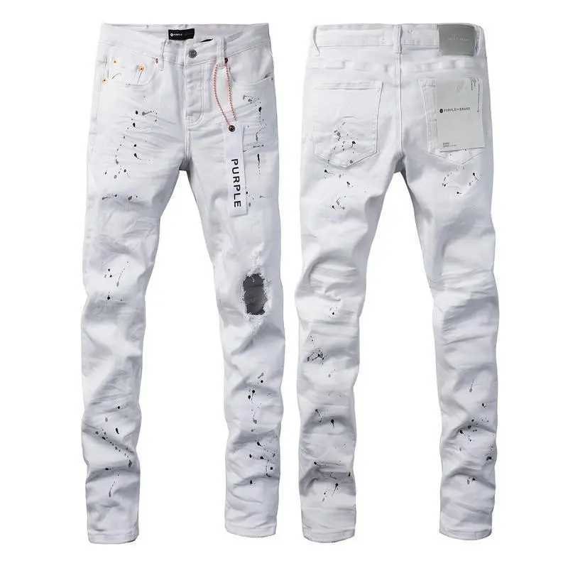 Men's slim fit brushed jeans stretch tight fitting casual fashion graphic street wear men's pants jeans