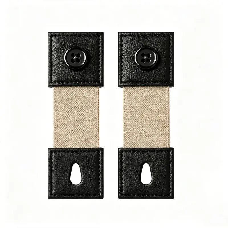 2pcs Elastic Shirt Cuff Extender Strap, No Sew Adjustable Sleeve Length Adjuster, Leather Buckle Cuff Expander for Too Tight Shirt Cuffs