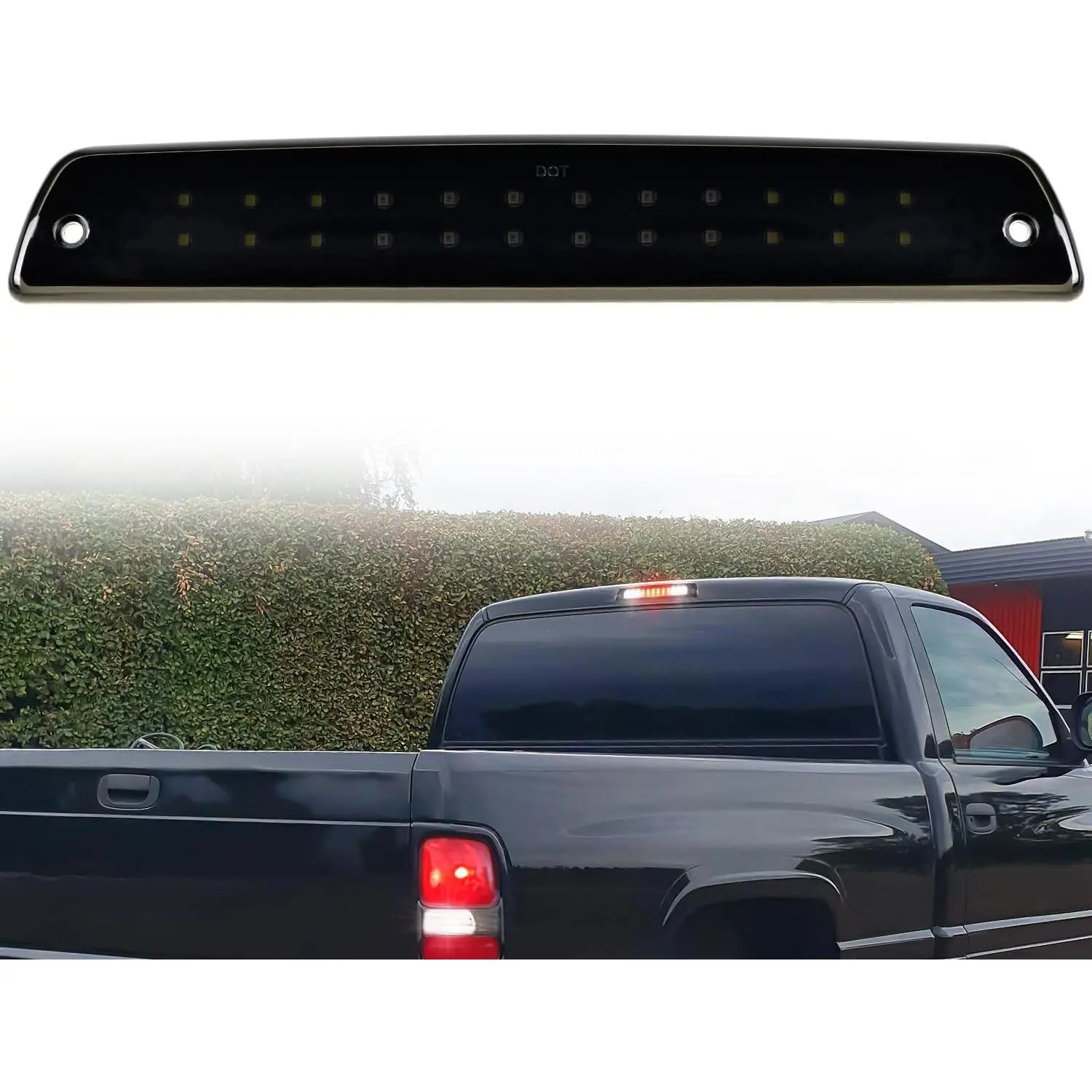 Nilight Third Brake Light Tail High Mount 3rd Stop Cargo Reverse Lights Smoked Lens Compatible with Dodge Ram 1500 2500 3500 1994 1995 1993 1997 1998 1999 2000 2001 Pickup Truck Rear Cab Lamp