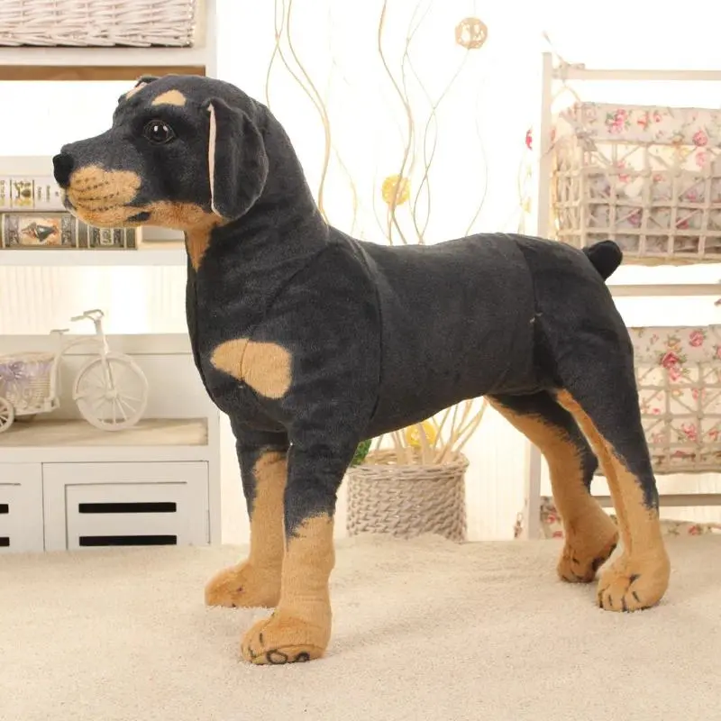 70cm Giant Realistic Rottweiler Stuffed Plush Toy, Plush Fabric Stress Relief Classic Novelty Toy, Unisex Home Decoration Gift for Children & Animal Lovers