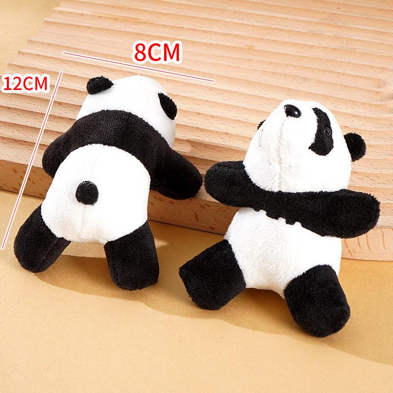 Cartoon Internet celebrity three-dimensional panda brooch, plush red panda doll ins lying down panda jewelry schoolbag pendant
