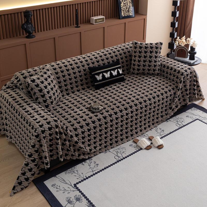 Geometric Pattern Sofa Cover, 1 Count Soft Comfortable Washable Sofa Slipcover, Dustproof Couch Protector, Universal Sofa Protector, Dustproof Sofa Protector for Home Living Room Bedroom Hotel Dormitory, Elastic Sofa Slipcover, Sofa Couch Covers