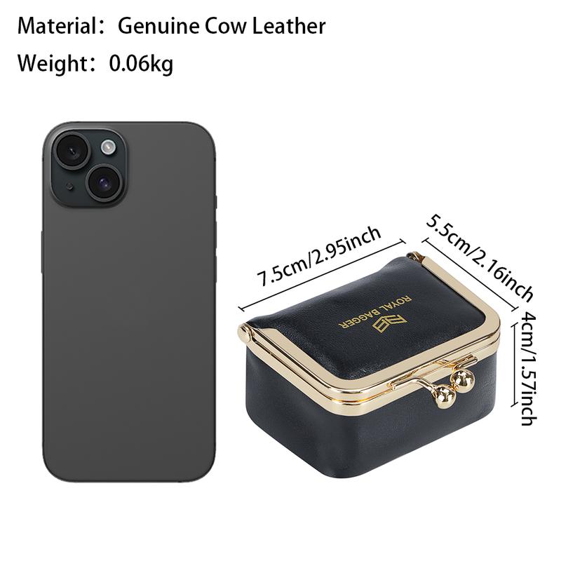 Big Size, Royal Bagger Genuine Leather Mini Jewelry Box, Ring & Necklace Storage, Retro Coin Purse with Kiss Lock for Women 4894 Big Size, Royal Bagger Genuine Leather Mini Jewelry Box, Ring & Necklace Storage, Retro Coin Purse with Kiss Lock for Women 4894