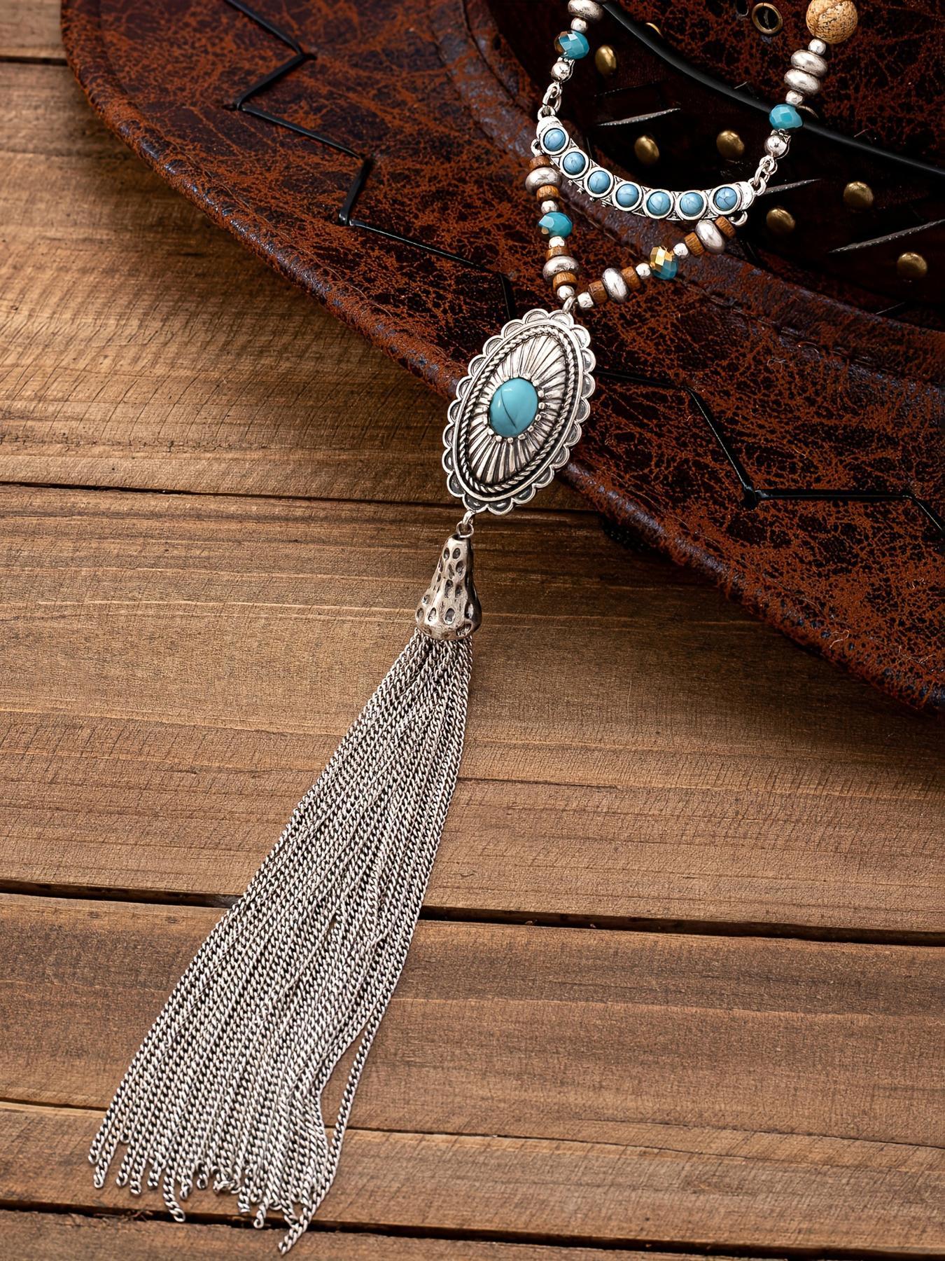 Vintage Boho Style Long Necklace for Women, Fashion Jewelry for Party, Daily Clothing Decor, Trendy All-match & Exquisite Jewelry for Birthday Gift, Jewelry Accessory