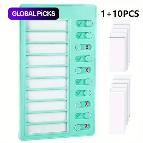1PC Reusable Smart Task Board – Daily Planner, Day Planner Bill Organizer with 10 Blank Cards – Removable Schedule Chart for Kids & Adults – Productivity #GLOBAL PICKS