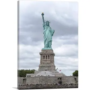 Statue of Liberty New York Canvas Art Print Stretched Framed Painting Picture Poster Giclee Wall Decor - 40" x 26" (1.50" Deep)