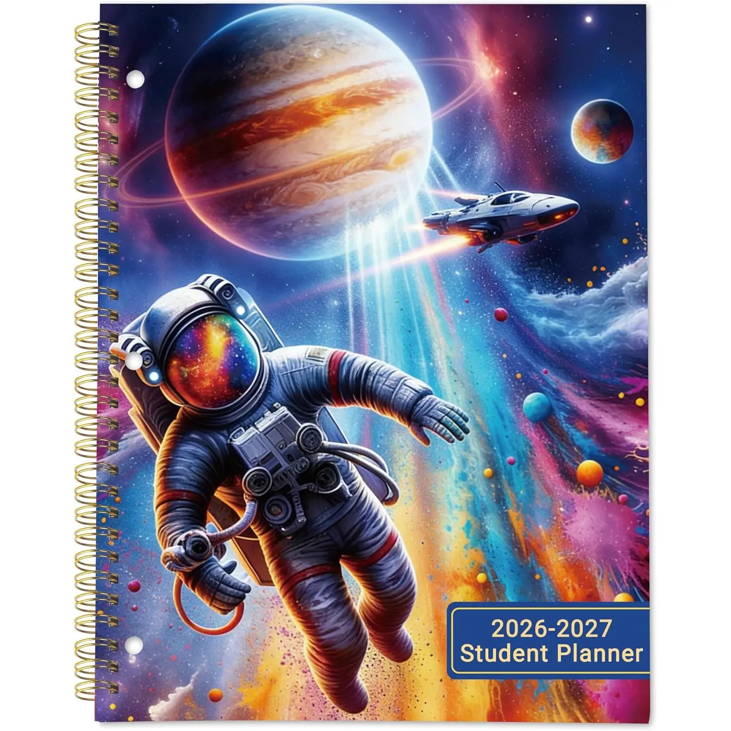 Student Planner 2026-2027 - Monthly and Weekly School Planner 2026-2027 for Middle & High School, Aug 2026 - Jun 2027, Student Calendar Academic Year with Thick Paper Stickers 3-Hole Punched, 8.2" x 10.7"