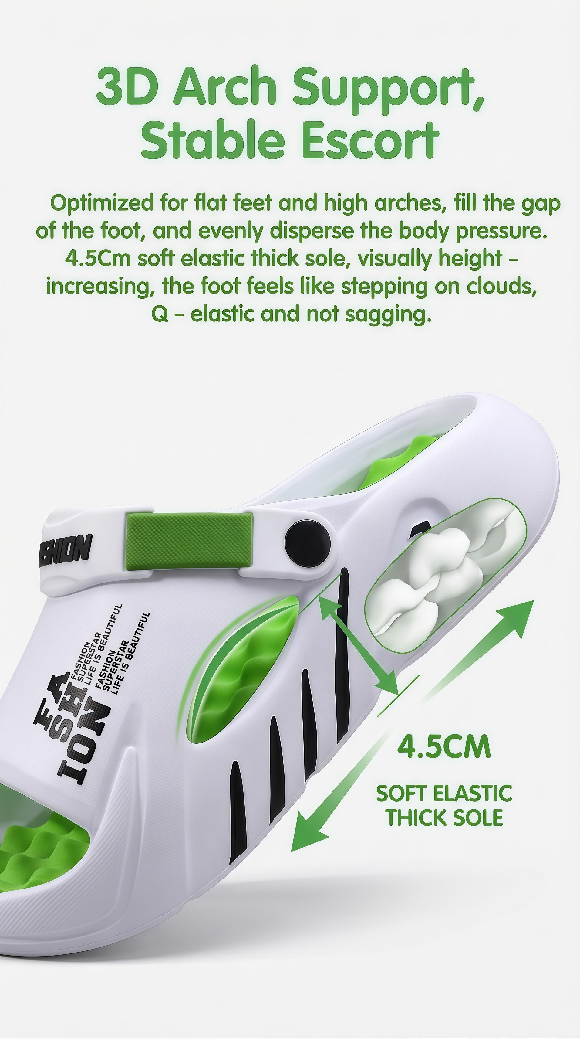 Men's Cloud Slides with Sport Strap - Non-Slip Thick Sole Sandals for Gym & Beach Men's Cloud Slides with Sport Strap - Non-Slip Thick Sole Sandals for Gym & Beach