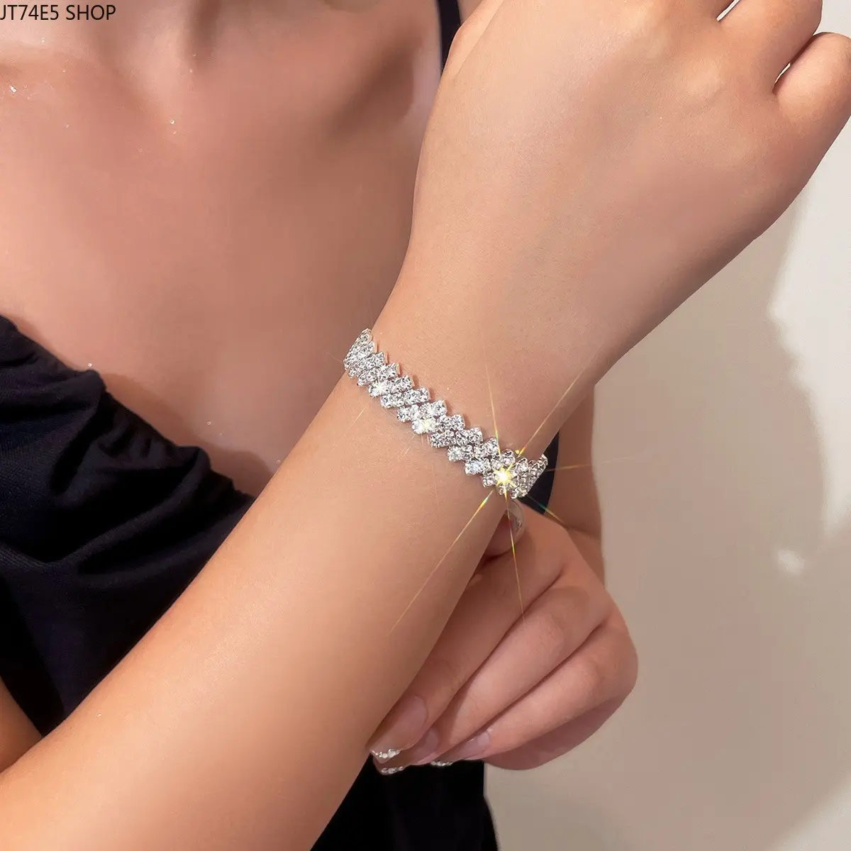 Women's Minimal Fashion Gold & Silver Rhinestone Beach Anklet, Versatile Sparkling Foot Jewelry