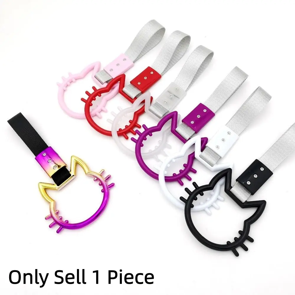 Car Decoration Tow Hook with Cat Handle, Universal Radial External Warning Ring, Stylish and Functional Car Accessory, Automotive Decorative Accessories, Vehicle Decoration, Aesthetic Car Accessory