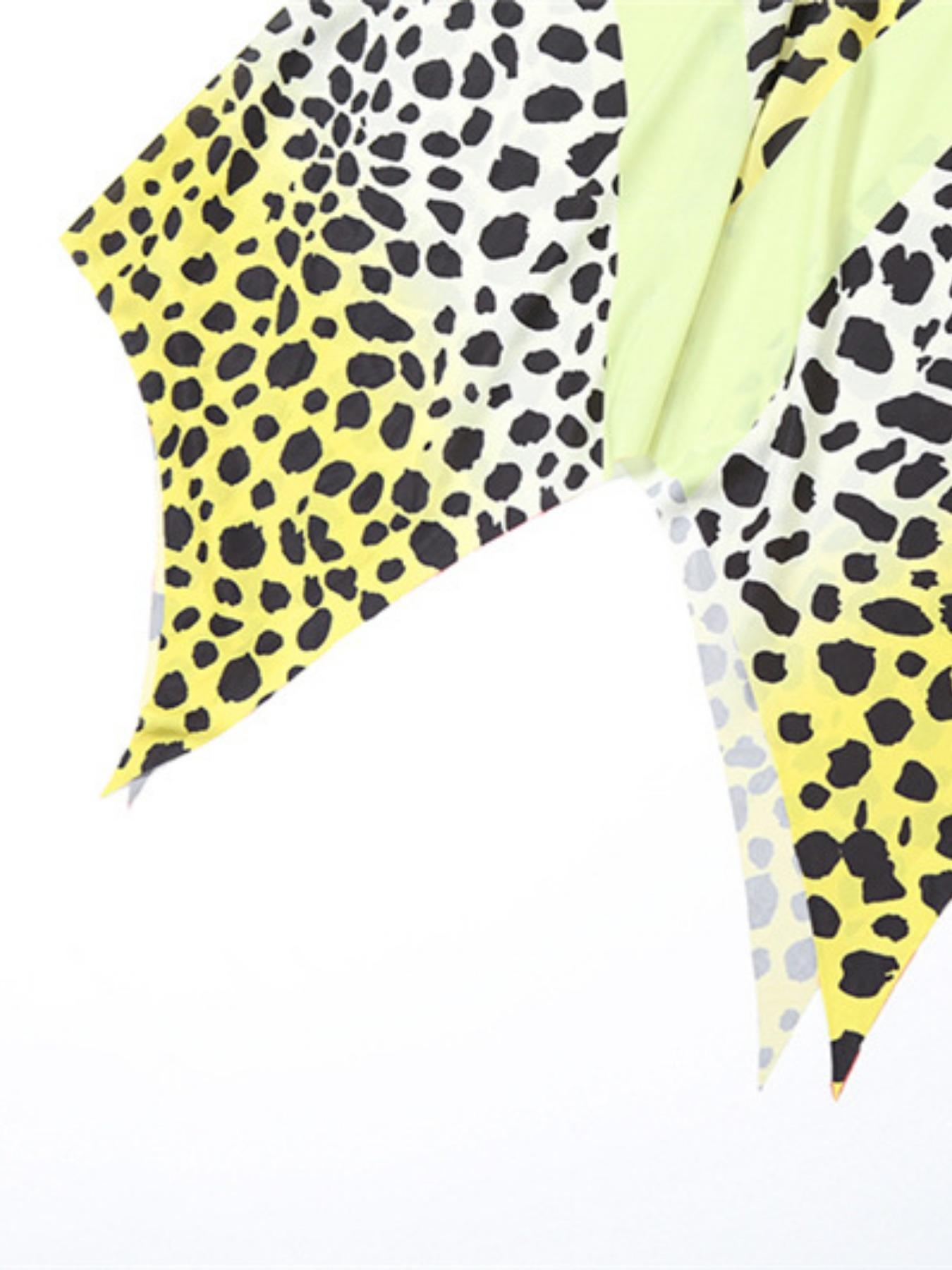 Women's Leopard Print Criss Cross Cut Out Halter Neck Dress, Casual Trendy Boho Asymmetrical Hem Sleeveless A Line Long Dress for Summer, Bohemian Casual Dress, Fashion Women's Dress for Beach Holiday, Womenswear, Chic Elegant Style