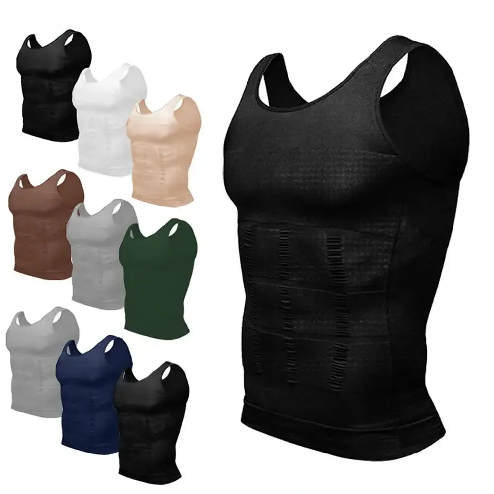 1/2 Pack Men Shaping Shirts,Men Short Sleeve Shirt,Men Sport Vest GYM Workout Vest