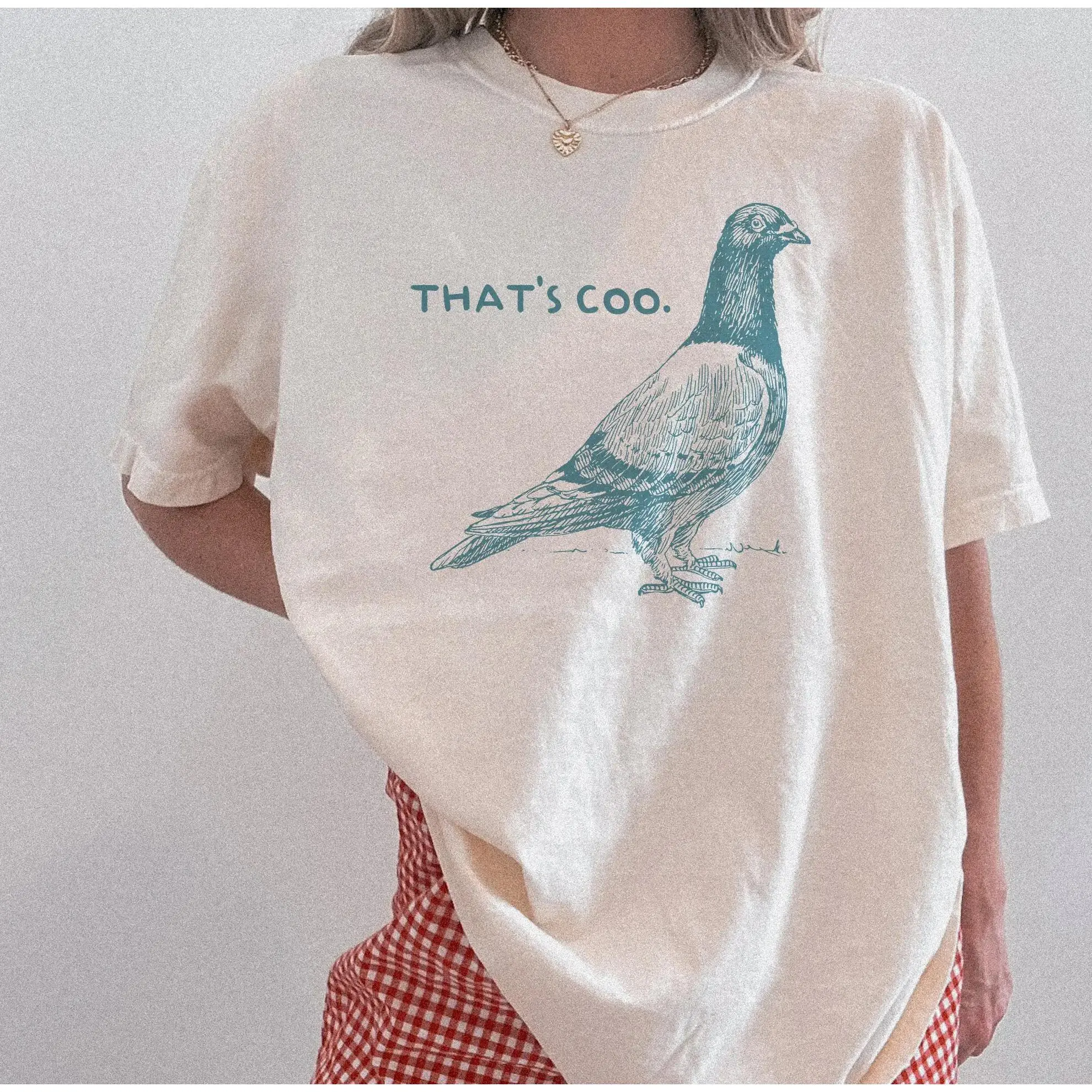 Men's Casual T-Shirt with 'That's Coo' Pigeon Graphic, Light 100% Cotton Half Sleeve Design, Regular Fit Available up to 3XL