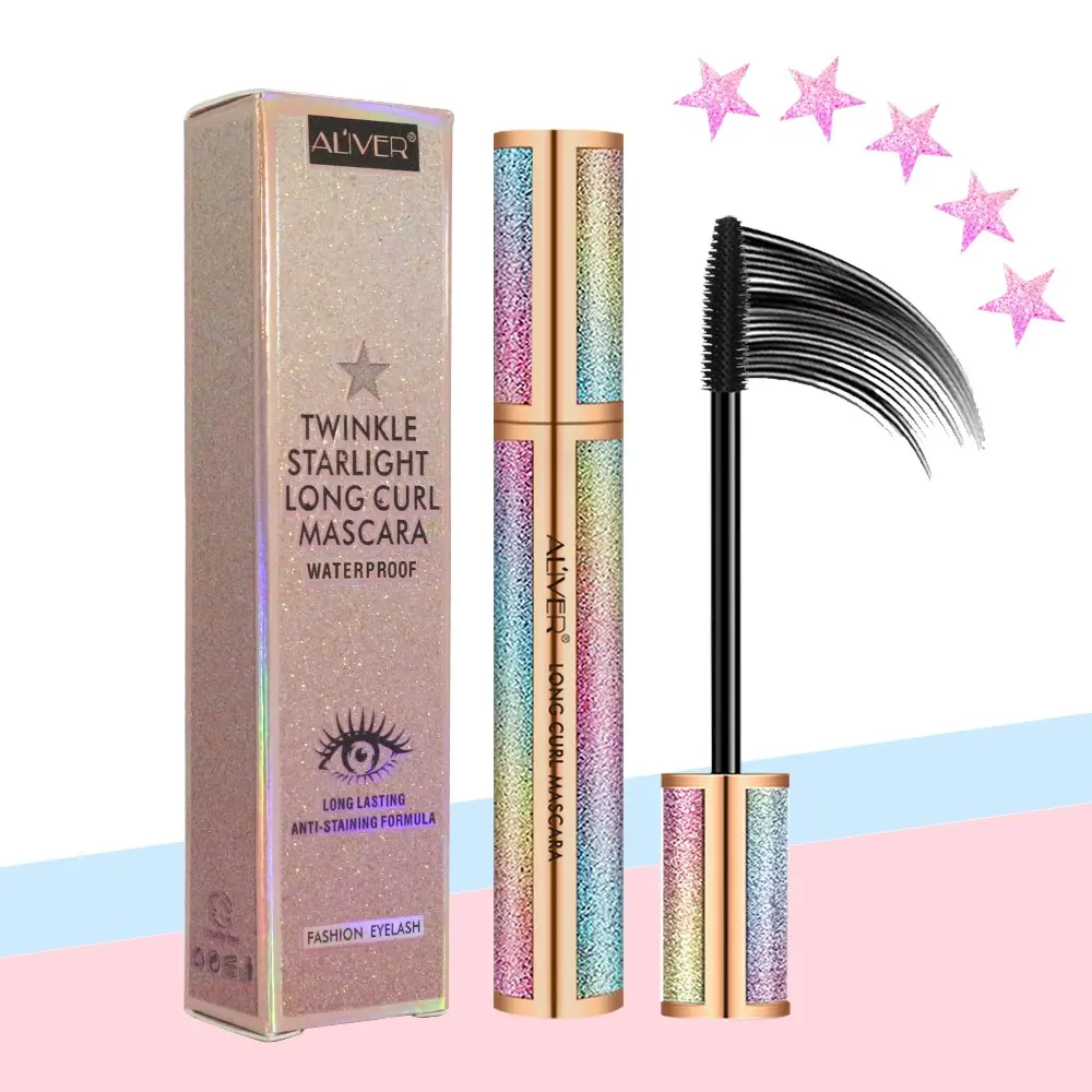 Aliver Starry Series Dual-Ended Mascara, Waterproof Sweatproof Smudge-Proof Flawless, Long-Lasting Curling, Gentle Formula for Beginners