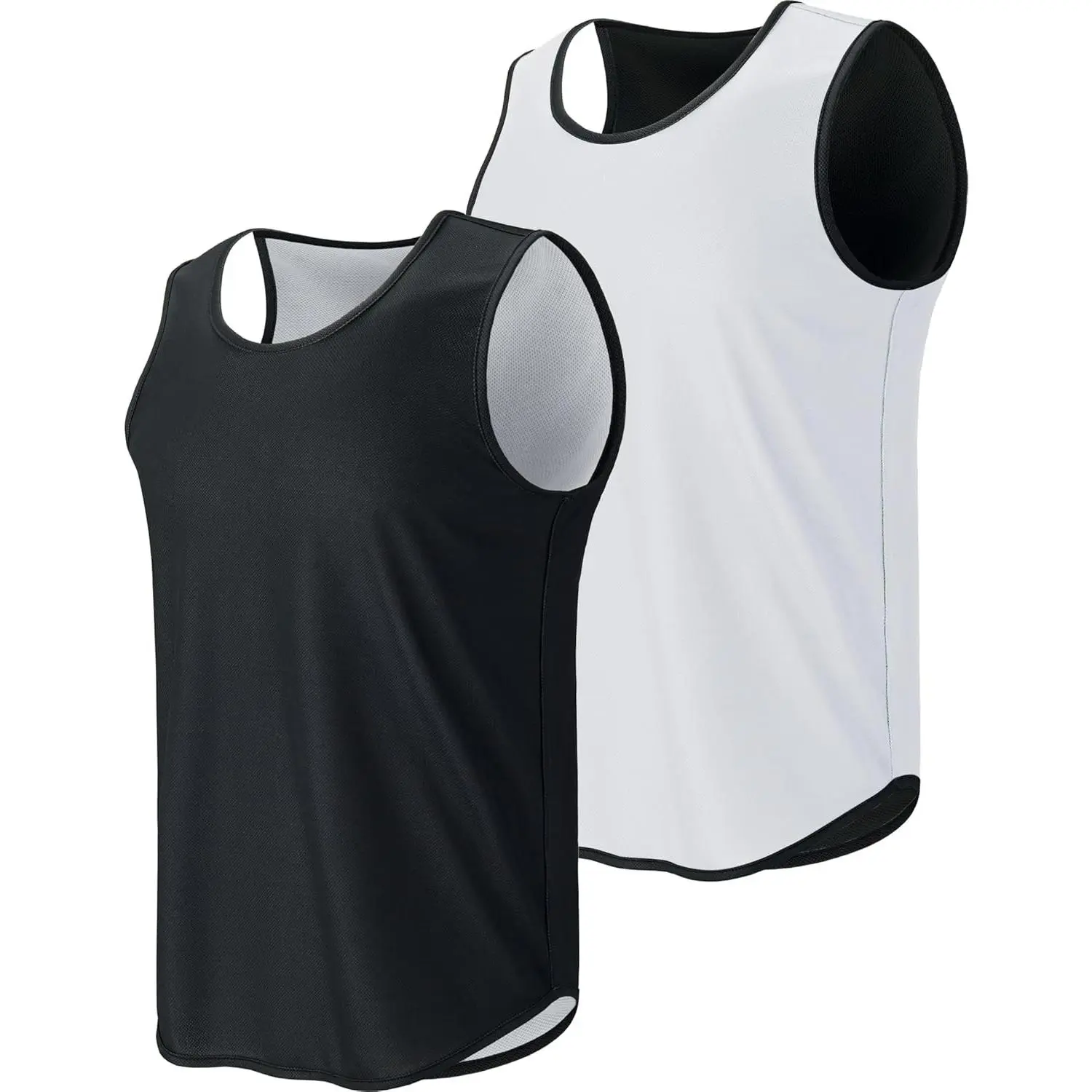 Liberty Pro Men’s Reversible Basketball Jersey Workout Tank Top, Blank Mesh Scrimmage Practice Uniform, Heat Transfer Ready