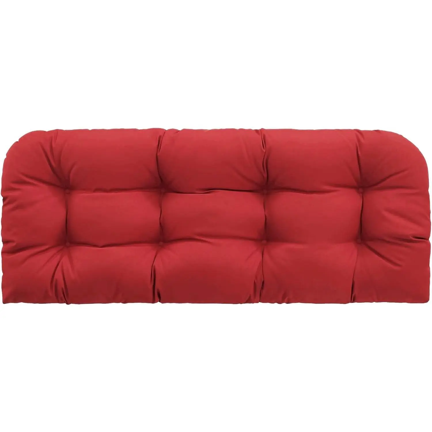 Outdoor Bench Cushion 41x19x4 Inch Loveseat Pad, Red | Tufted Seat Cushions with Ties for Patio Furniture Wicker Sofa Swing Settee,  Fade Resistant, Indoor Outside Use