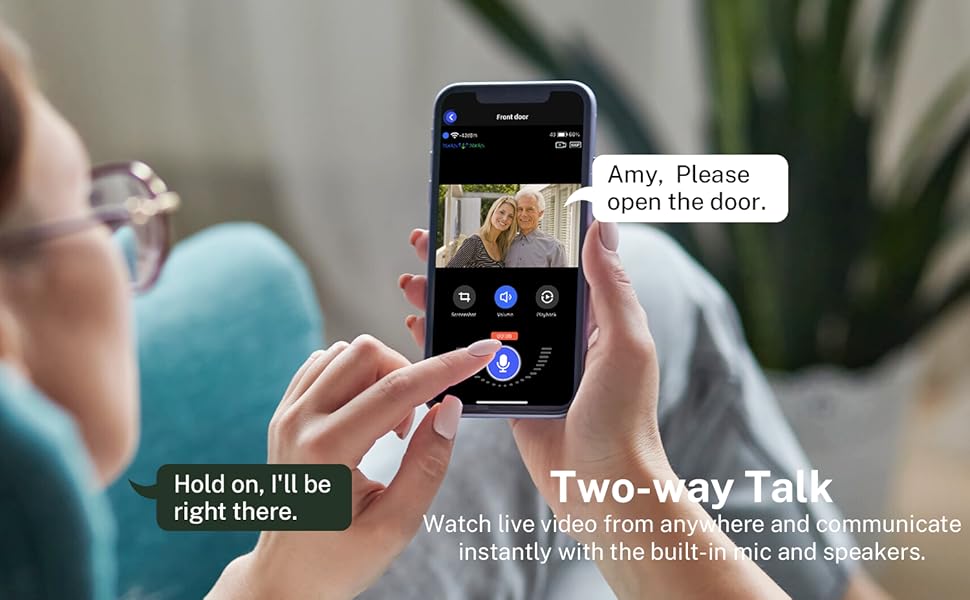 Smart 1080P Video Doorbell Camera with Doorbell Receiver – AI Human Detection, 2-Way Audio & Night Vision, Live View via Smartphone.2.4GHz WiFi, Optional Cloud Storage – No Monthly Fee Required for Local Alerts!Complete Home Security Kit