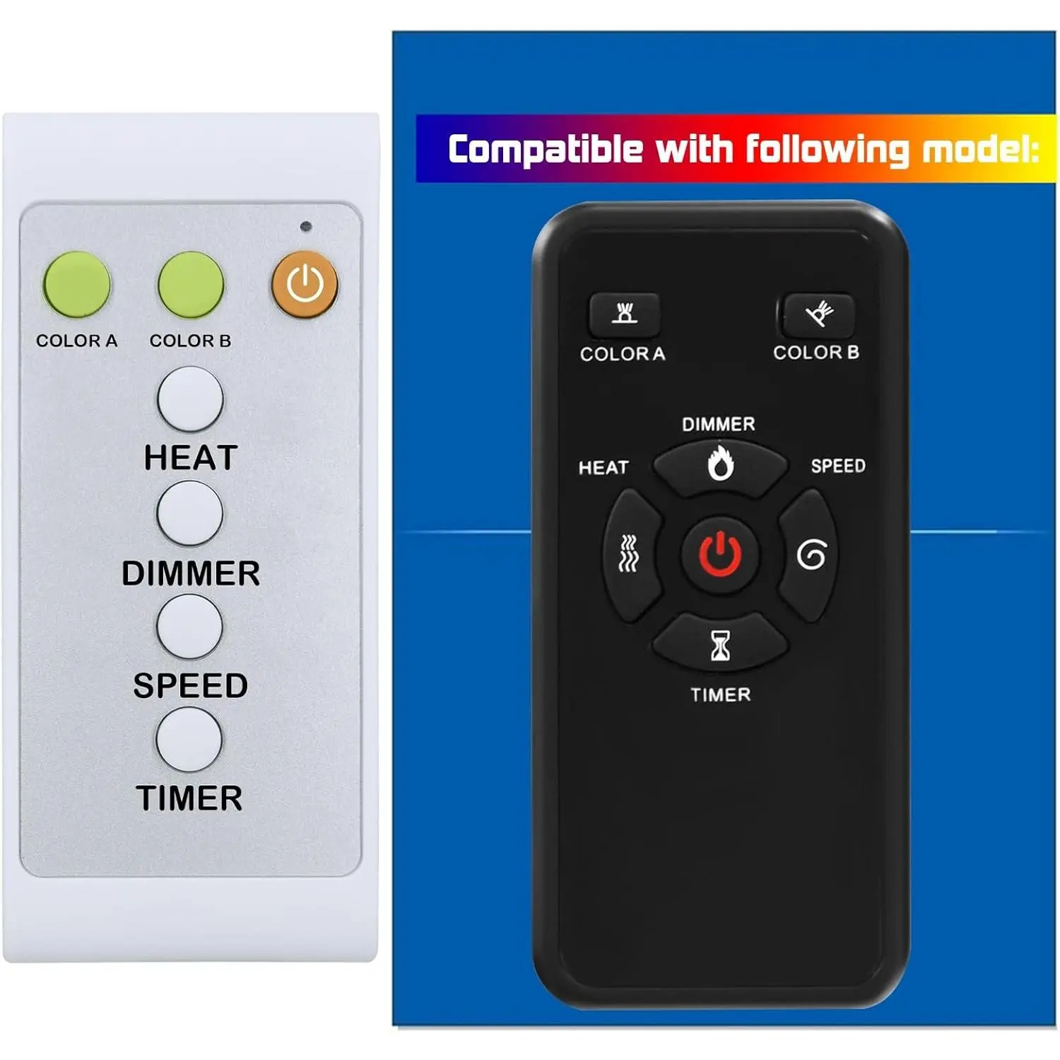 Remote Control for R.W.Flame Electric Fireplace RFH-6001LH RFH-7401LA RFH-7401LB RFH-10201LA RFH-10201LB RFH-10201LC
