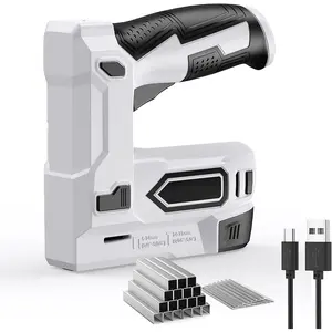 Electric Staple Gun, 2 in 1 Lithium-ion Electric Stapler, 4V Cordless Brad Nailer Kit with Staples Nails, USB Charger, Power Tacker for Upholstery, Material Repair, Carpentry, DIY