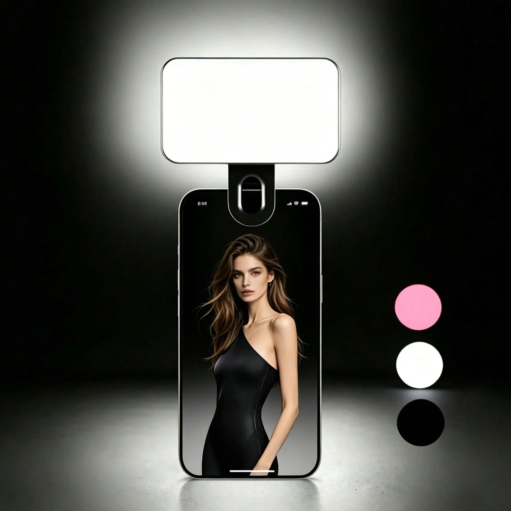 Portable Mini Phone Clip Light, Adjustable Brightness Three-Color Rechargeable Battery, Ideal for Photography & Laptop Use