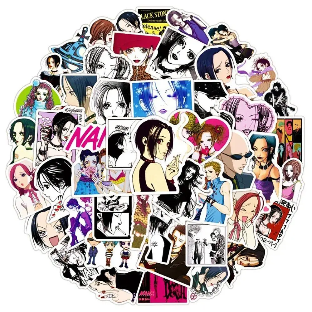 50PCS Anime NANA Stickers Cool Graffiti Decals DIY Decoration For Phone Laptop Stationery PVC Waterproof Sticker Toys Gift