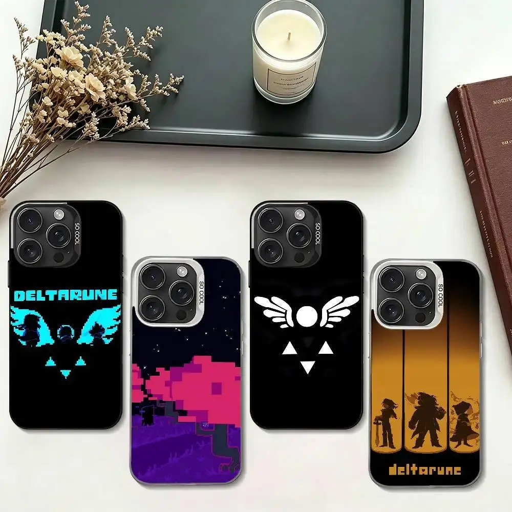 Deltarune Art Phone Case, Silver Electroplated Shockproof Protective Cover, High Detail Multi-Model Fit for iPhone 11-17 Pro Max/Plus & Samsung Galaxy S23-S25