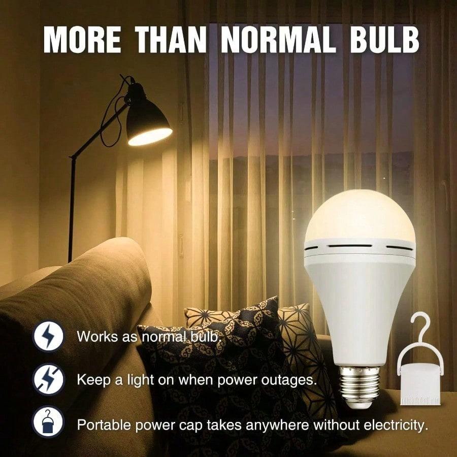 4 Pack Rechargeable Emergency Light Bulbs Battery Powered LED Light Bulb E27 12W 60W Equivalent for Home Power Outage Camping