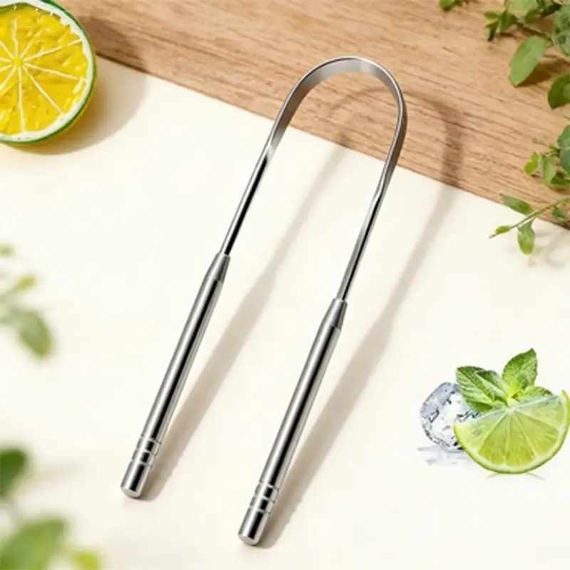 Adult Stainless Steel Metal Tongue Scraper, U-Shaped Durable Tongue Cleaner, Fresh Breath, Oral Hygiene Tool, Daily Mouth Care Product, Tongue Scraping Tool
