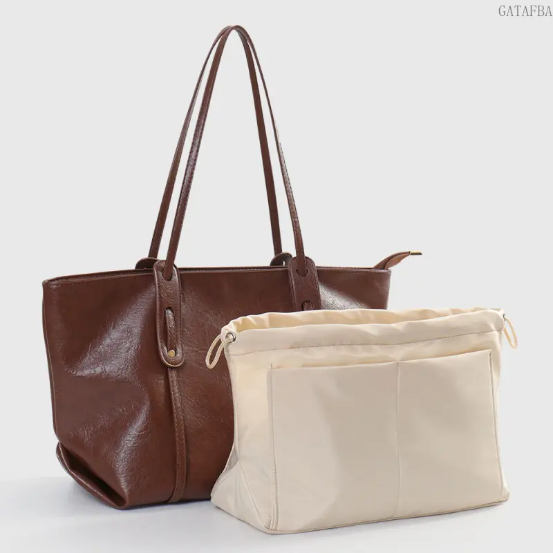 Lightweight Satin Liner Organizer Insert Bag With Dividers Suitable for Tote Bags