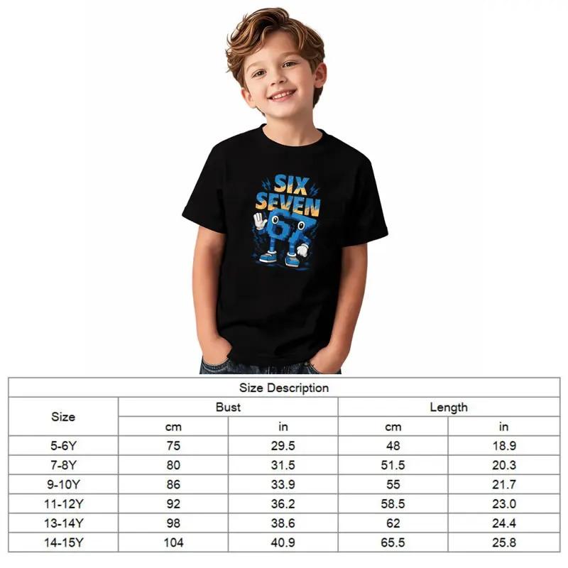 Teen Boy Mecha Robot T-Shirt with 67 Emoji Gesture Number Character Blue Lightning Fun Graphic Tee Gift