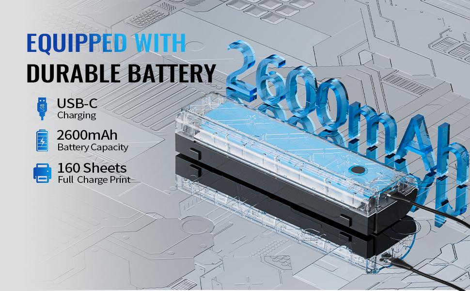 Portable Printers Wireless for Travel, N80 Wireless Thermal Printer Bluetooth Inkless Printer Support 8.5" X 11" US Letter & A4, Compatible with iOS, Android, Laptop