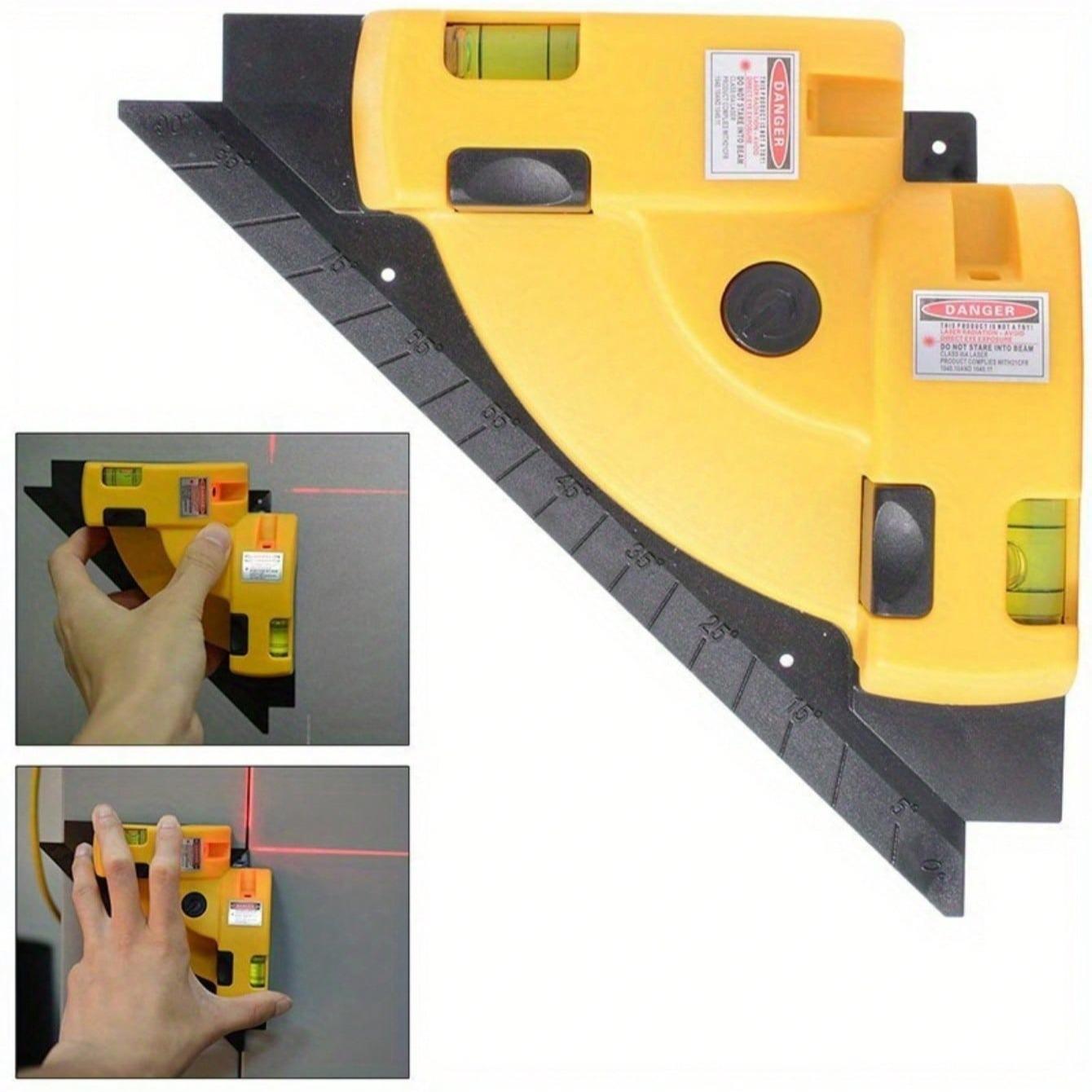 90° Projection Laser Level, High Precision 90° Projection Laser Level, Self-leveling, Precise Right Angle Measurement, Laser Level Tool, Yellow