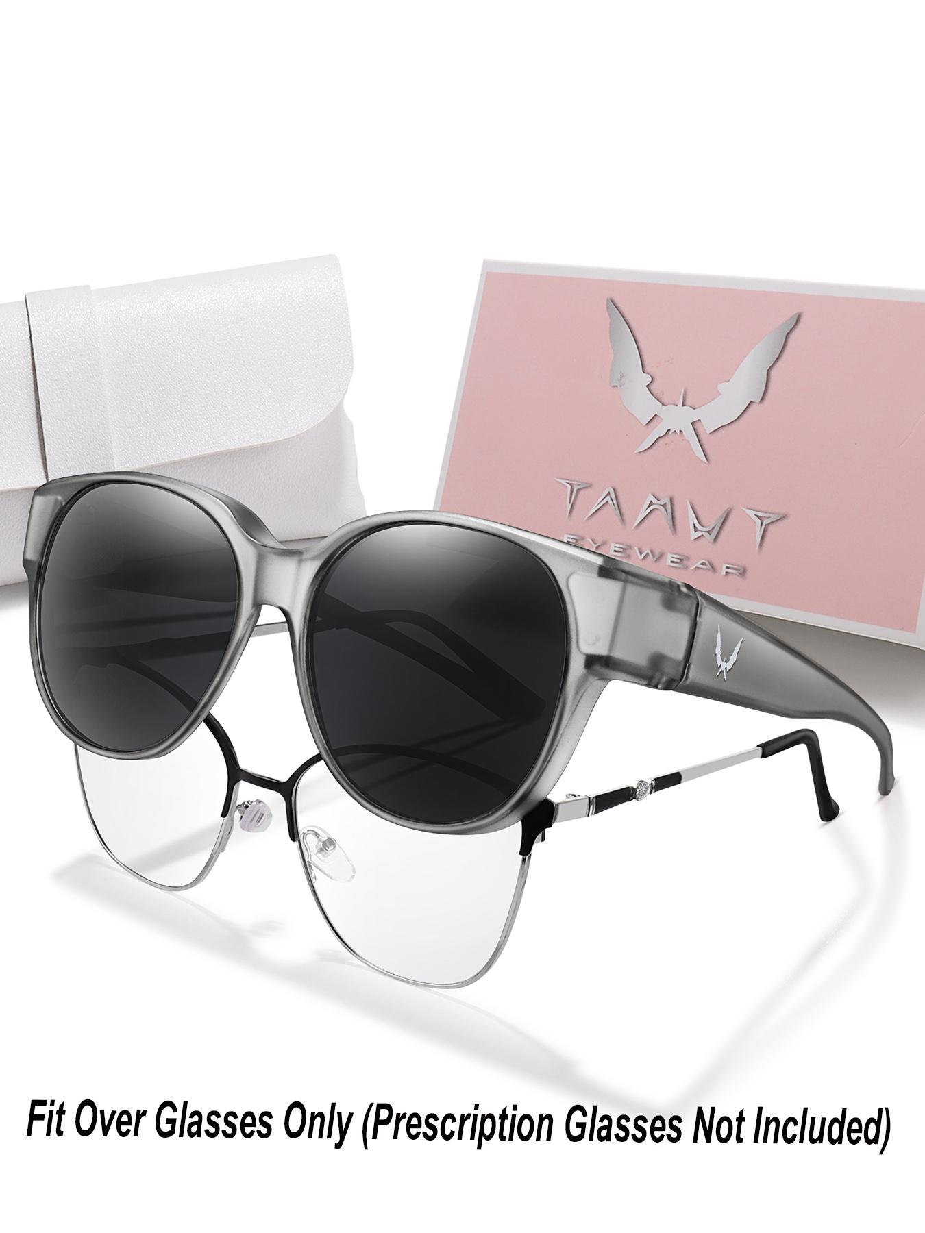 Fit Over Glasses Sunglasses, Sporty Wrap Around Sunglasses for Women & Men, Comfortable Wear Over Glasses for Everyday Style