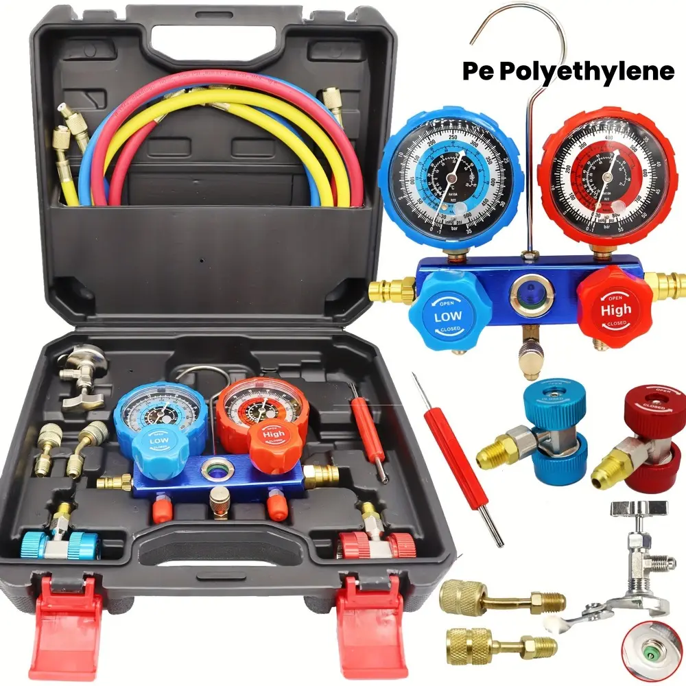 1 Set Tool Kit Car Air Conditioner Pressure Manifold Gauge Hose Adapter R-134a Refrigerant Pressure Gauge