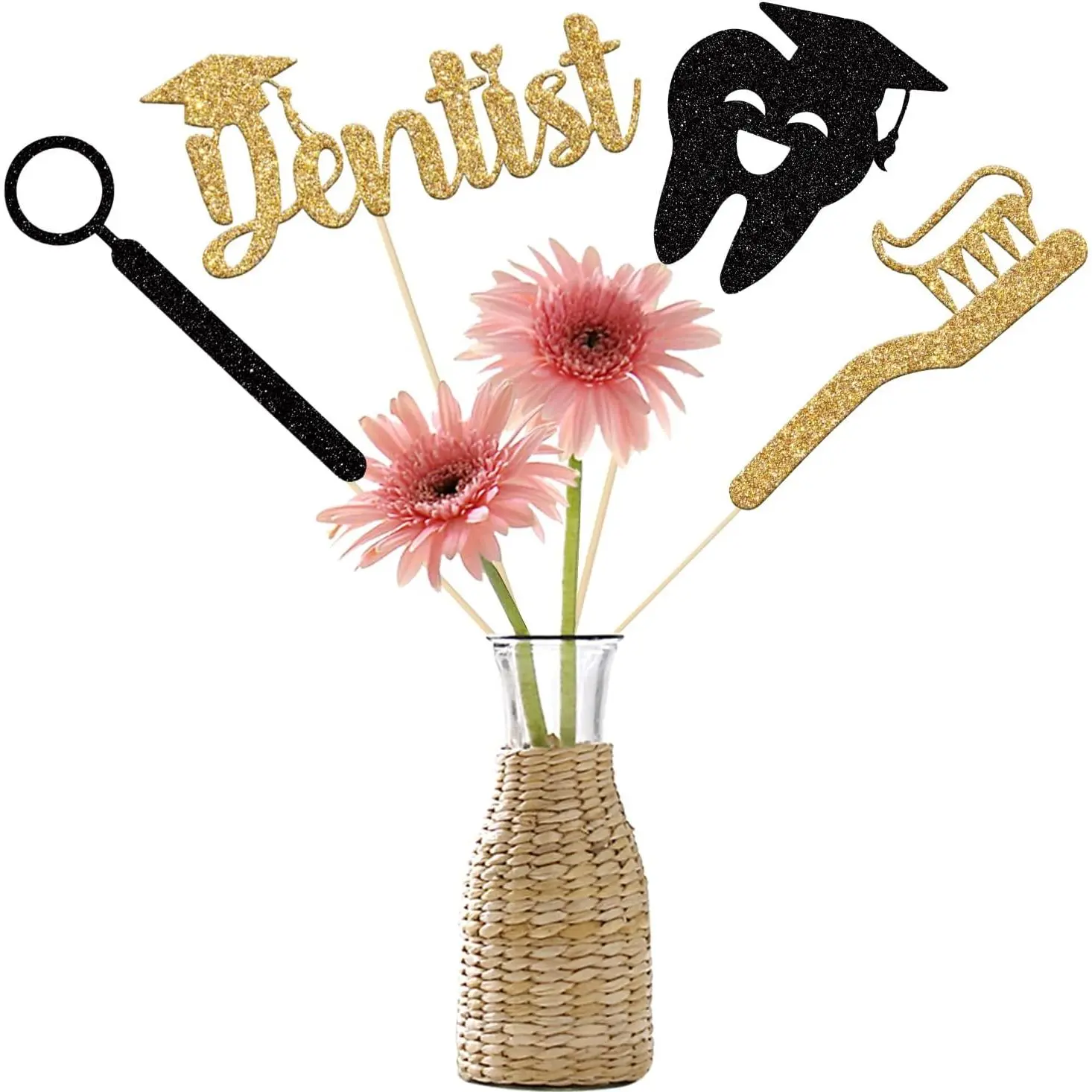 Congrats  Centerpiece Sticks,  Graduation centerpieces, Class of 2026 Graduation Table Decor Graduation Party 12 count  & Black